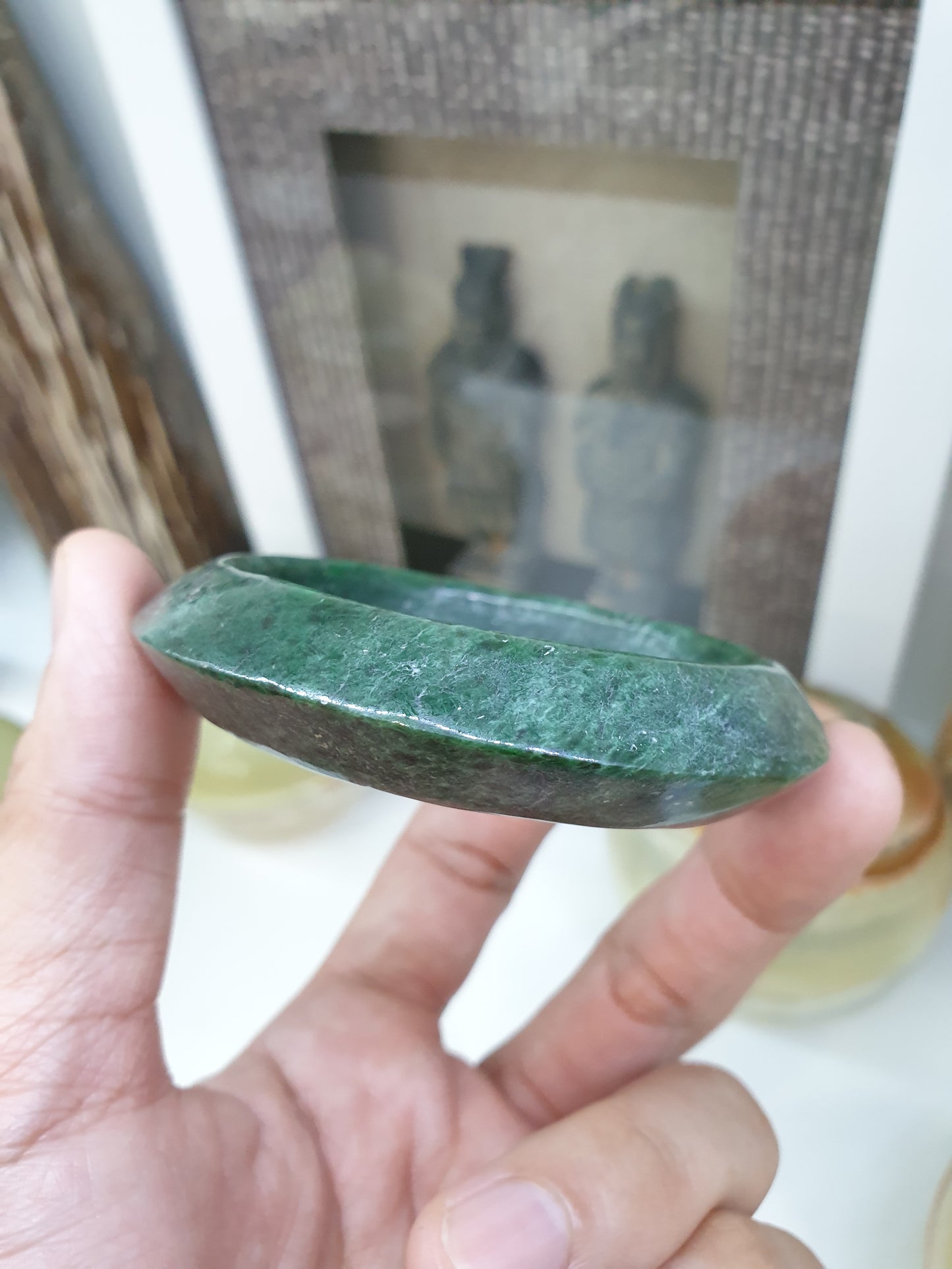 Vintage Mawsitsit Saucer Bangle (S 56) | Type A - Natural Mawsitsit Stone | Rare Collector's Piece