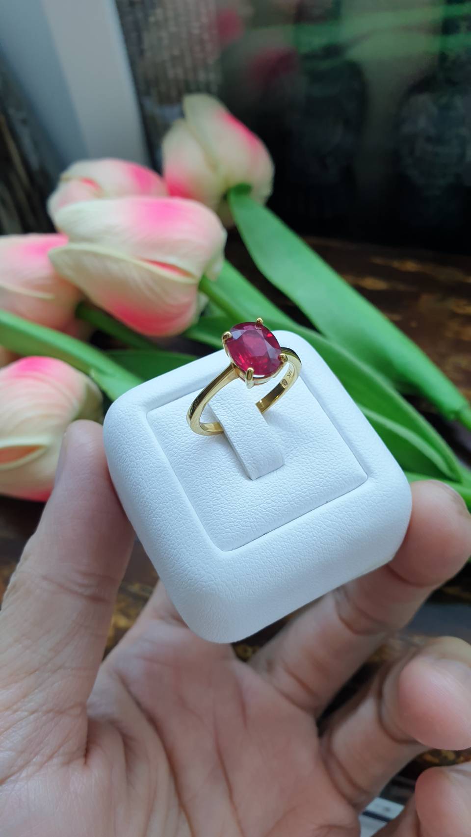 Ruby & 14K Gold Ring (6.5 US) | Solid Gold | Giftable🎁 Lady's Ring