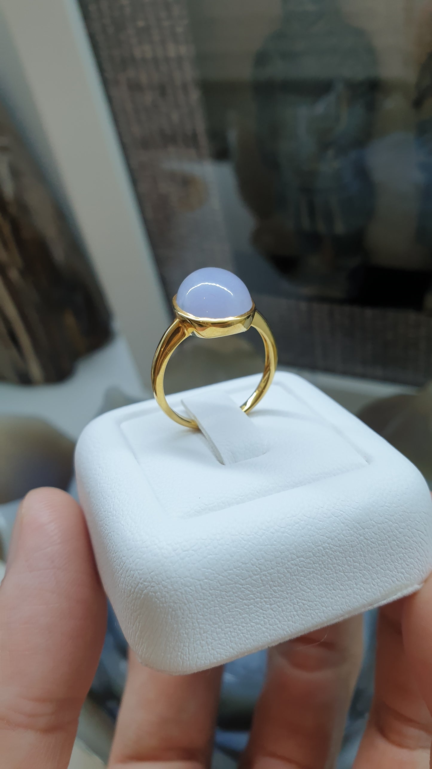 Ethereal Lavender Jade Ring (S 5.75 US) | Solid 18K Gold | Type A Natural Jadeite