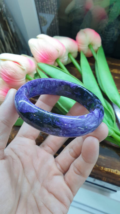 Charoite Bangle (Size 57) | Natural Stone Bracelet