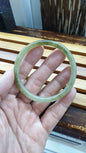 Honey Jade Cylindrical Slim Bangle S58.5 Type A Myanmar Jadeite Gray Smokes