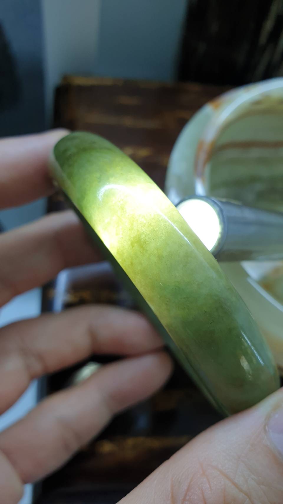 Green Jade Classic Bangle S59 Fei Cui Myanmar Natural Jadeite Type A