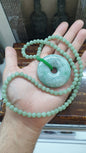 Jade Ping An Kou Necklace (24") | Type A Natural Jadeite | Statement Piece Lucky Charm Jewelry