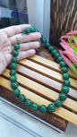 Mawsitsit Jade Necklace 18inch 9K White Gold Toggle Type A 14.5mm Myanmar Beads