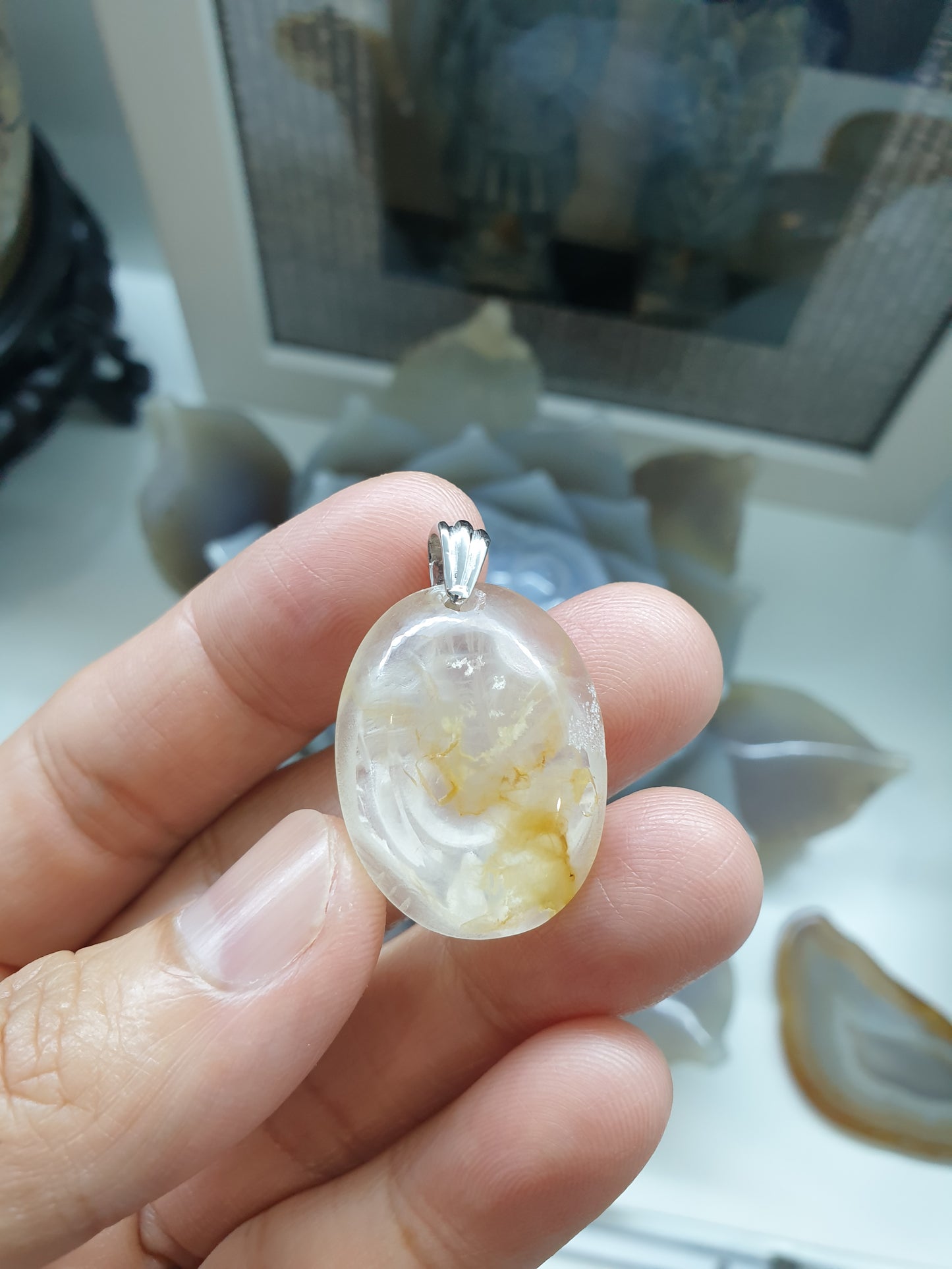 Ganesha Pendant | Natural Quartz | Authentic Sterling Silver