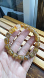 Citrine Wealth Bracelet 17 cm - Natural Gemstone Pixiu, Cylinder Beads