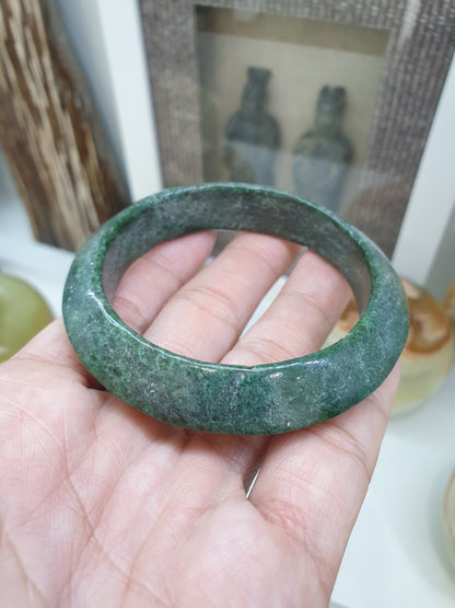 Vintage Mawsitsit Saucer Bangle (S 56) | Type A - Natural Mawsitsit Stone | Rare Collector's Piece