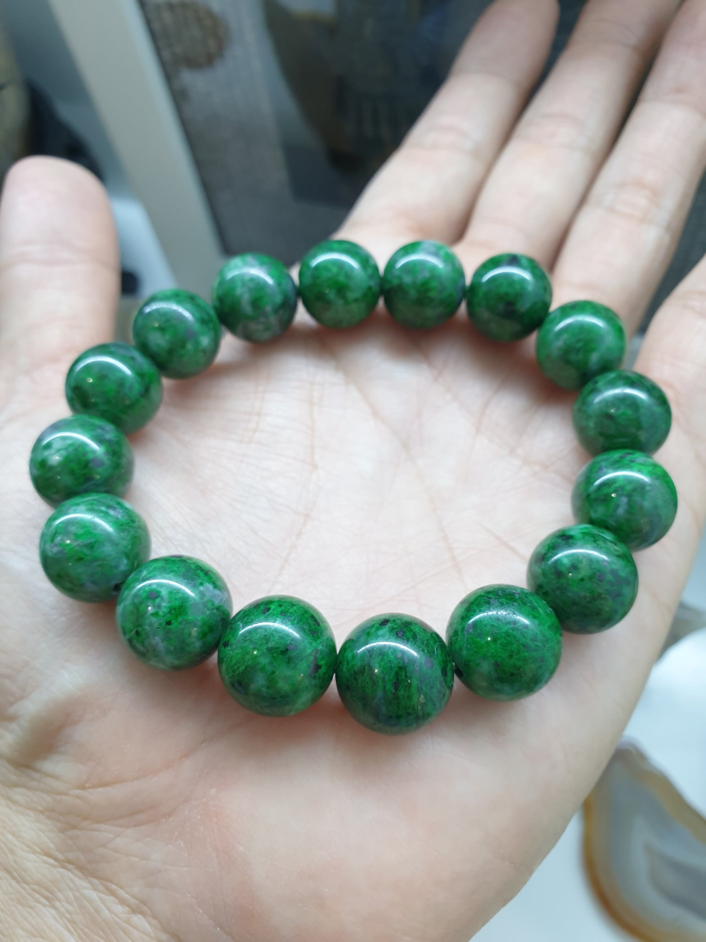 Mawsitsit Jade 13.5mm Round Beads Bracelet - Collectors Material