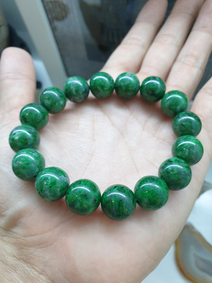 Mawsitsit Jade 13.5mm Round Beads Bracelet - Collectors Material