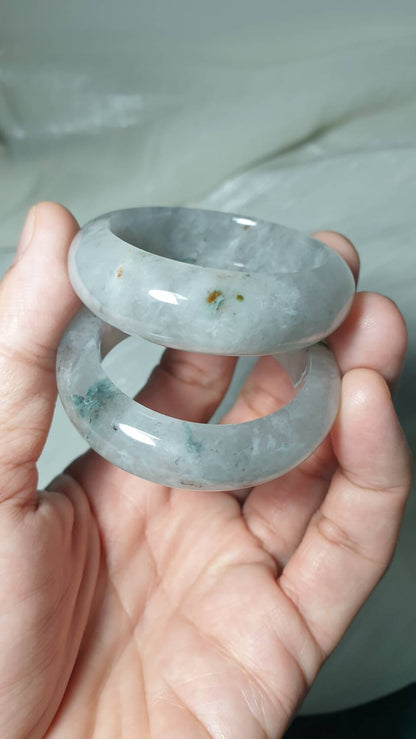 Kiddie Size Jade Bangle S39.5 to S42 Type A Myanmar Jadeite Icy Green Moss
