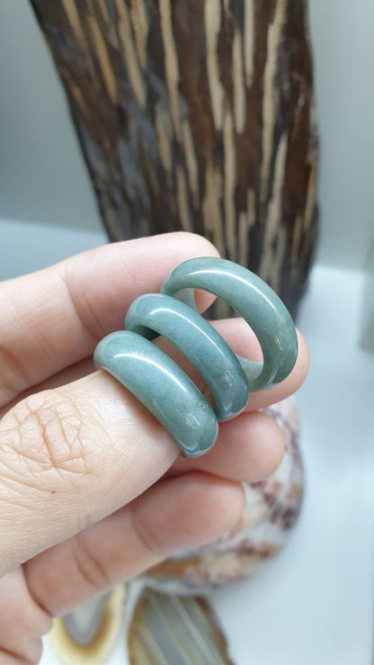 Blue Jade Ring (8.25 US) | Authentic - Type A Jadeite | His or Hers Gift Item 🎁