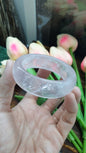 Rosy Clear Quartz Bangle (Size 55 - 56) | Natural Stone Bracelet