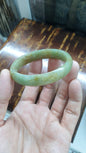 Honey Green Jade Egg Bangle (Size 54 - 55) | Type A Natural Jadeite