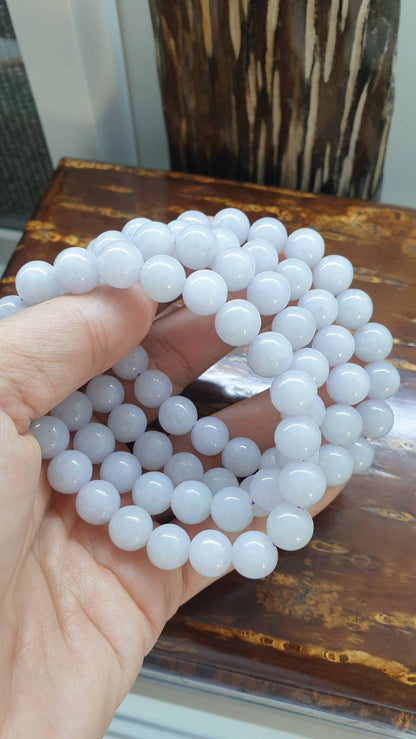 Silky Lavender Jade Bracelet 17cm Type A Natural Jadeite