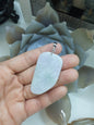 Natural Jadeite Dog Tag Pendant Sterling Silver - Honey Green or Lavender