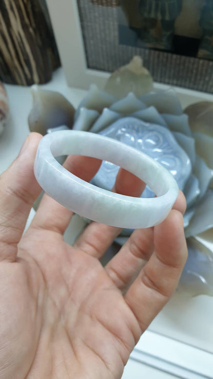 Jade Princess Bangle S52.7 Misty Lavender Fei Cui Type A Myanmar Jadeite