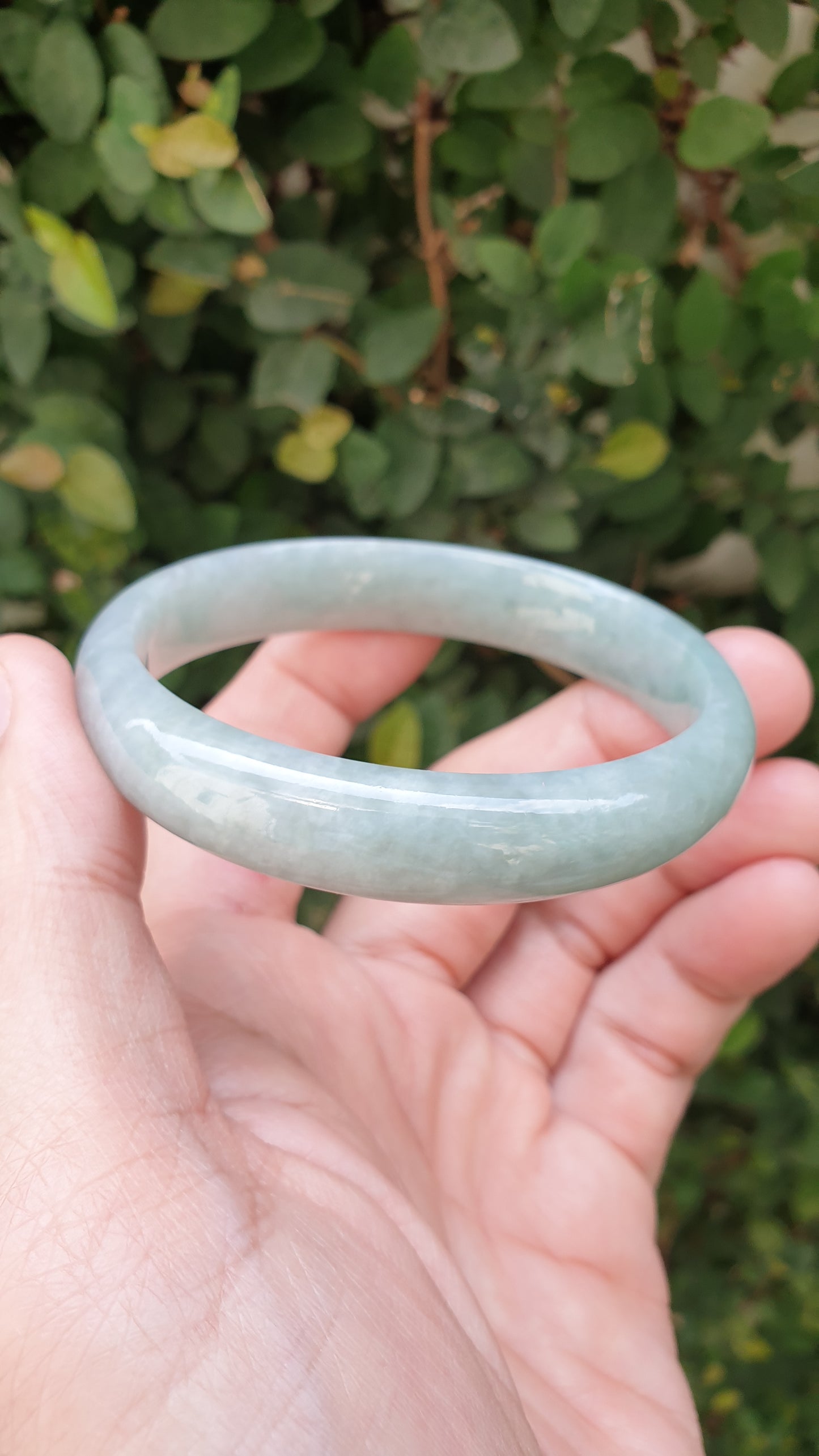 Light Green Jade Bangle S59 Type A Natural Myanmar Jadeite