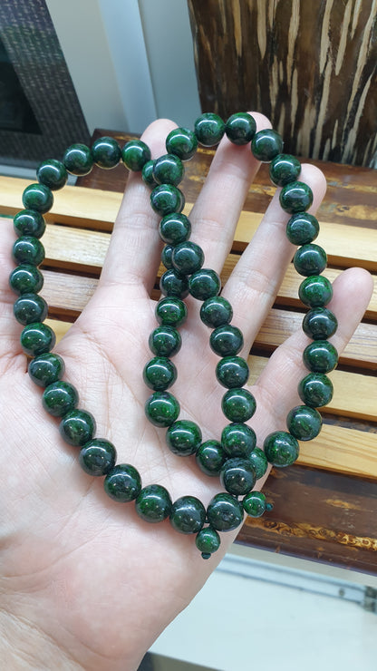 Mawsitsit Handmade Beads Necklace 24inch Fei Cui Type A from Myanmar