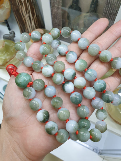 Jade Japa Mala | Two-toned Jadeite Beads - Type A | Handcrafted Meditation Beads