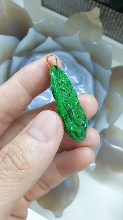 Dragon Phoenix Pendant | Mawsitsit & 18K Gold | His or Hers Statement Jewelry