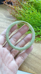 Jade Cylindrical Bangle S55.5 Slim Natural Myanmar Jadeite Type A Honey Green