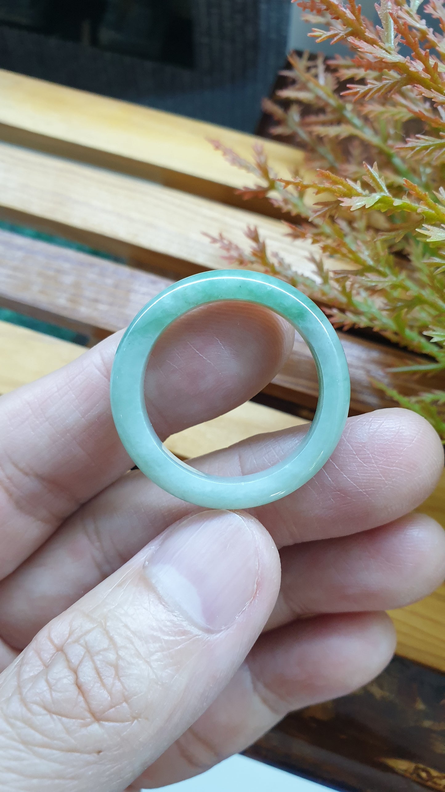 Plus Size Jade Rings 15US Natural Green Type A Myanmar Jadeite