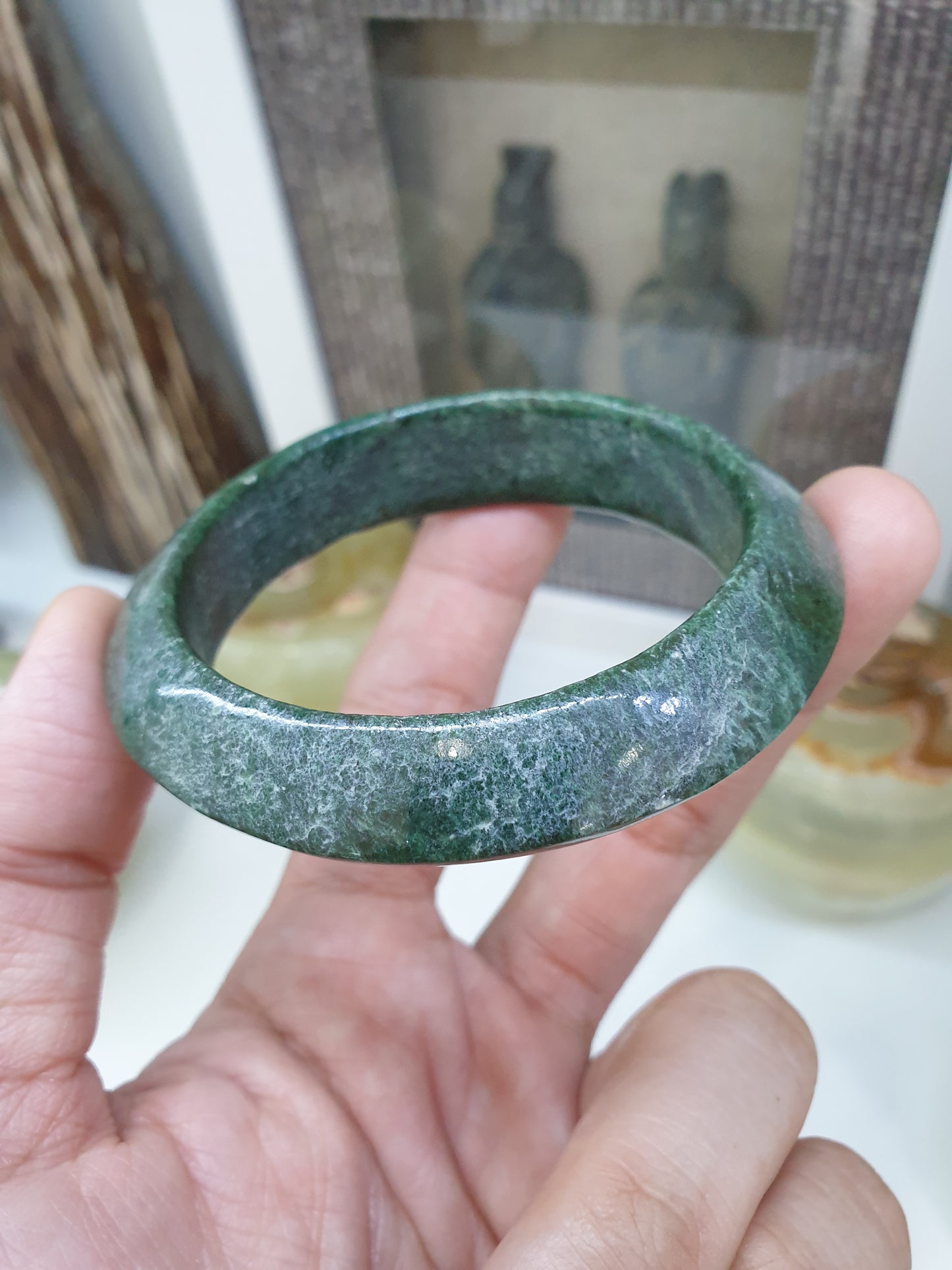 Vintage Mawsitsit Saucer Bangle (S 56) | Type A - Natural Mawsitsit Stone | Rare Collector's Piece