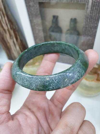 Vintage Mawsitsit Saucer Bangle (S 56) | Type A - Natural Mawsitsit Stone | Rare Collector's Piece