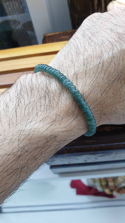 Icy Blue Jade Abacus Beads Bracelets 17cm Type A Natural Jadeite