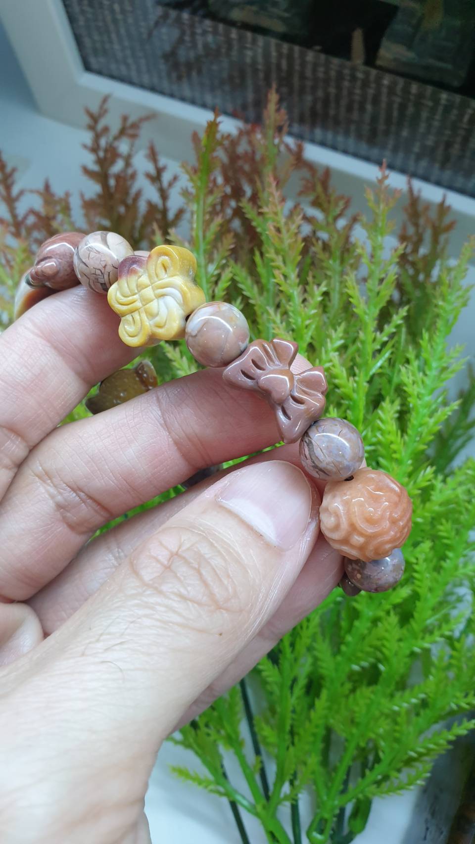 Alxa Jasper Money Toad Bracelet 16 cm - Natural Semiprecious Stones