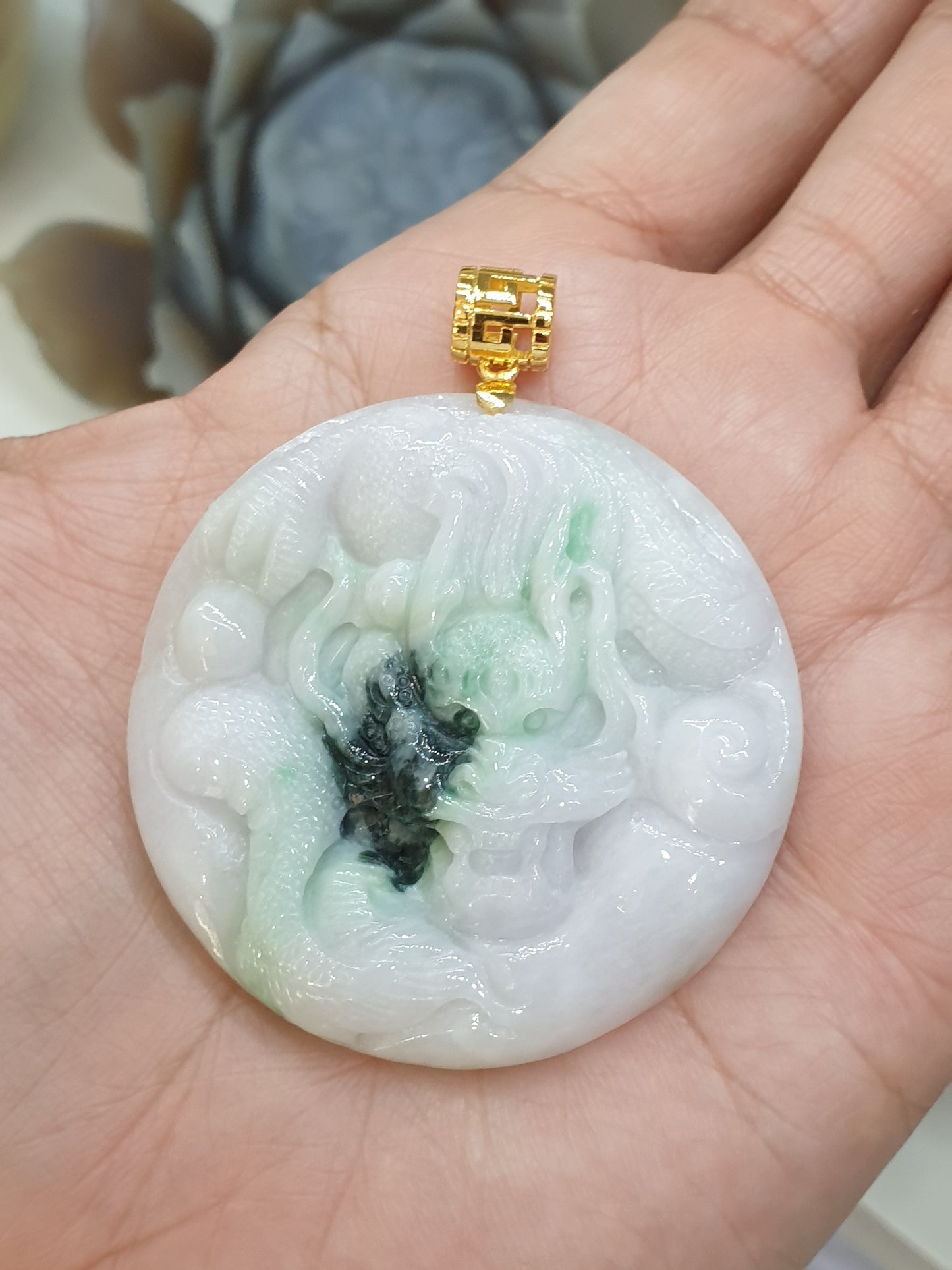 Lavender Jade Dragon Pendant | Fei Cui - Type A Jadeite | His or Hers Jewelry