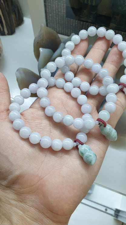 Huasheng Charmed Lavender Jade Bracelet | Good Fortune Wrist Candy | Type A Natural Jadeite 🤗