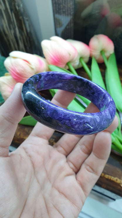 Charoite Bangle (Size 57) | Natural Stone Bracelet