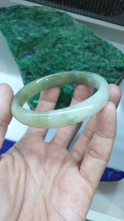 Hok Lok Siew Natural Jade Bangle S58.5 Fei Cui Type A Myanmar Jadeite