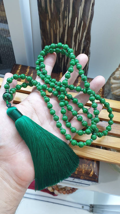 Mawsitsit Japa Mala Necklace Handcrafted 108 Prayer Beads Natural Stones