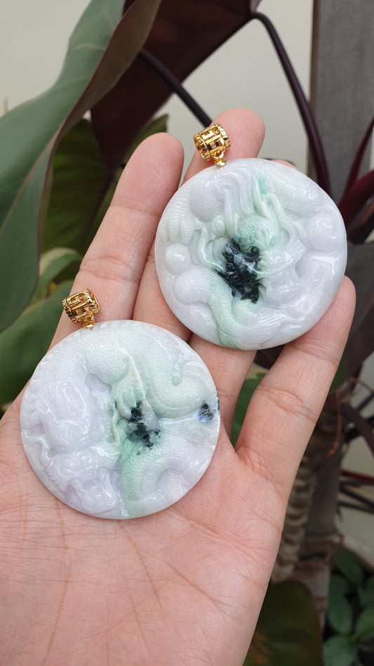 Lavender Jade Dragon Pendant | Fei Cui - Type A Jadeite | His or Hers Jewelry