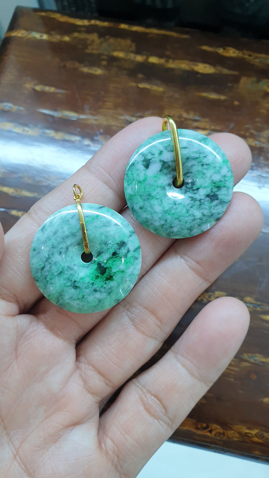 Jade Ping An Kou pendant (Selection) | Solid Gold & Fei Cui - Type A Jadeite | His or Hers Giftable Luckycharms 🎁