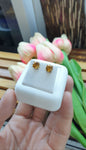 9K Gold Citrine Stud Earrings Natural Gemstones and Solid Gold