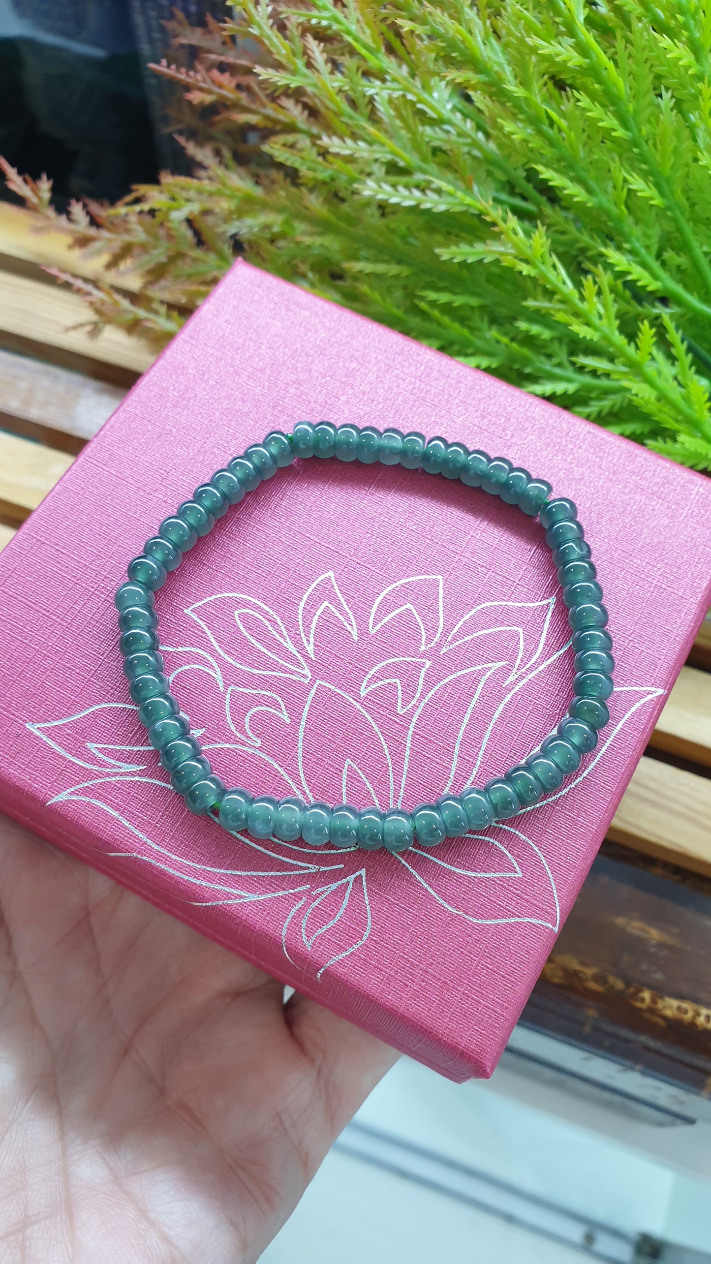 Icy Blue Jade Abacus Beads Bracelets 17cm Type A Natural Jadeite