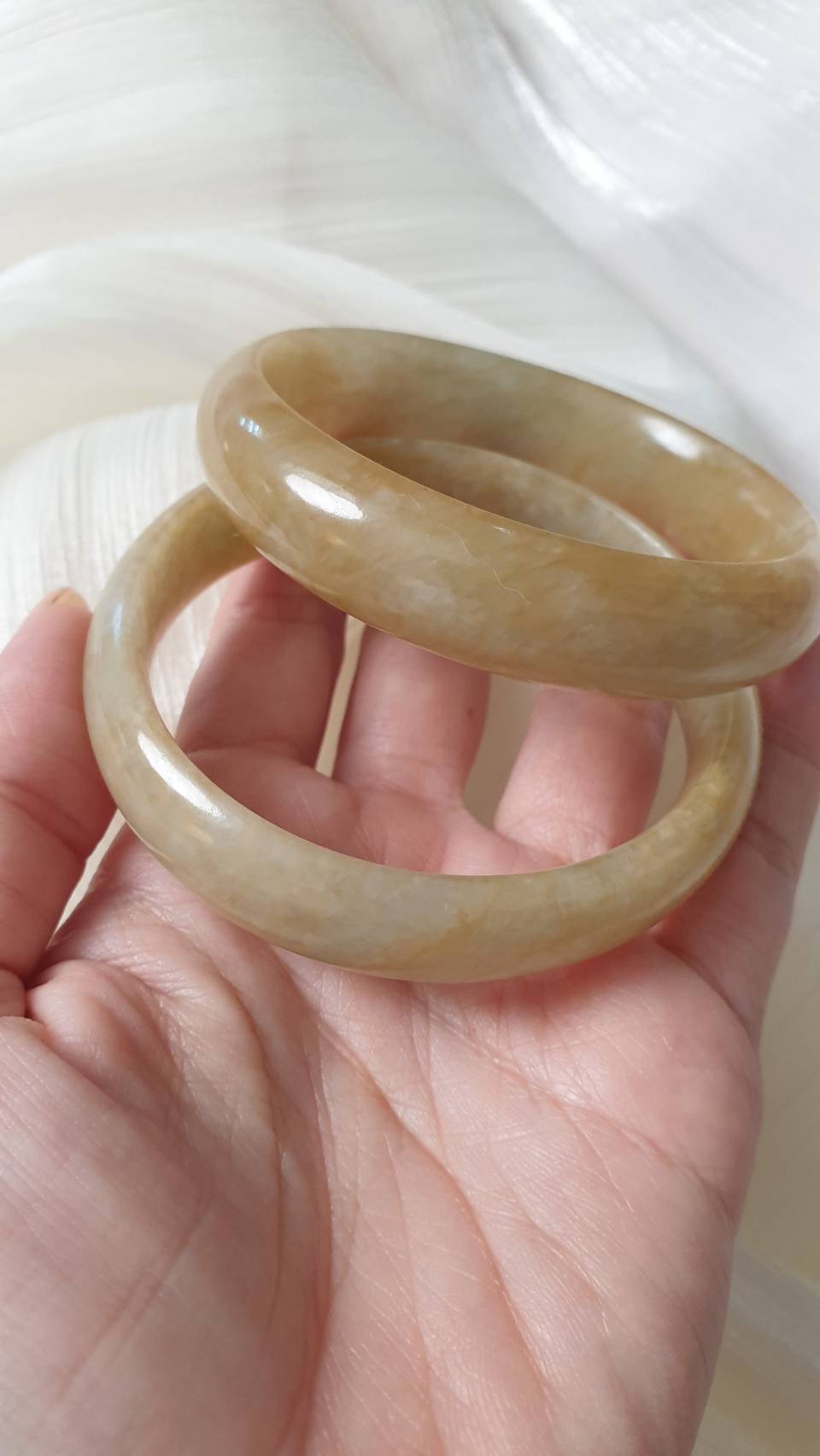 Natural Honey Jade Bangle S60 Type A Myanmar Jadeite