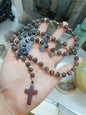 Sardonyx or Carnelian Rosary Beads Necklace | Natural Stones | Gift Idea for Him or Her 🎁