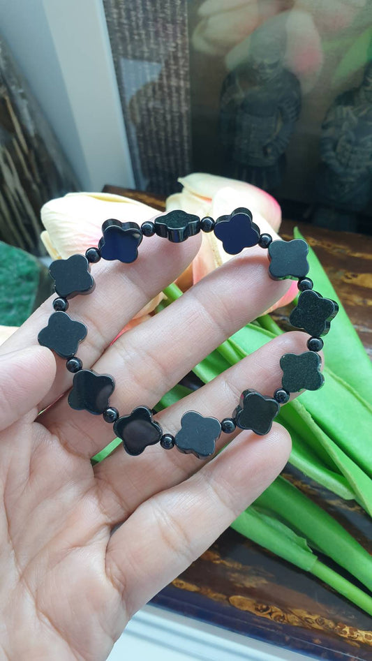 Black Jade Good Luck Bracelet (16.5 cm) | Type A - Natural Jade Beads