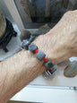 Black Jade Cubes Red Thread Bracelet (Adjustable) | Type A - Natural Jade