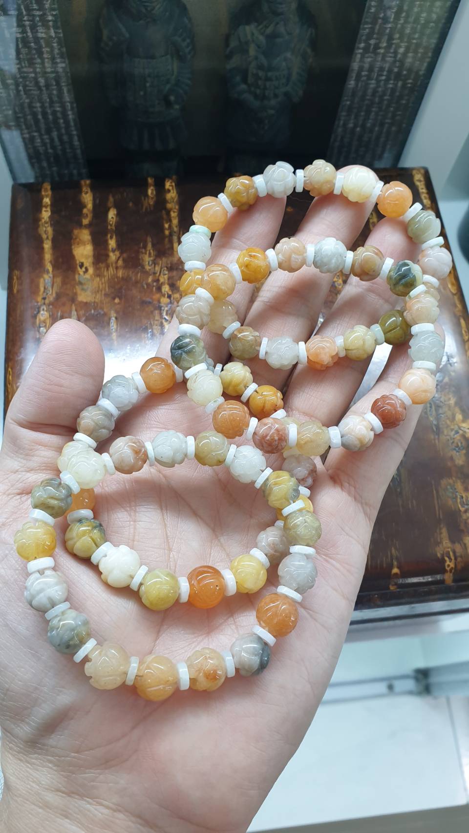 Lotus Bracelets (16 cm) (Random Pick) | Natural Stone Beads | Giftable Wristcandies 🎁