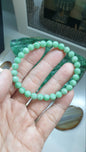 Type A Myanmar Apple Green Jadeite 17cm Bracelet 7mm Beads