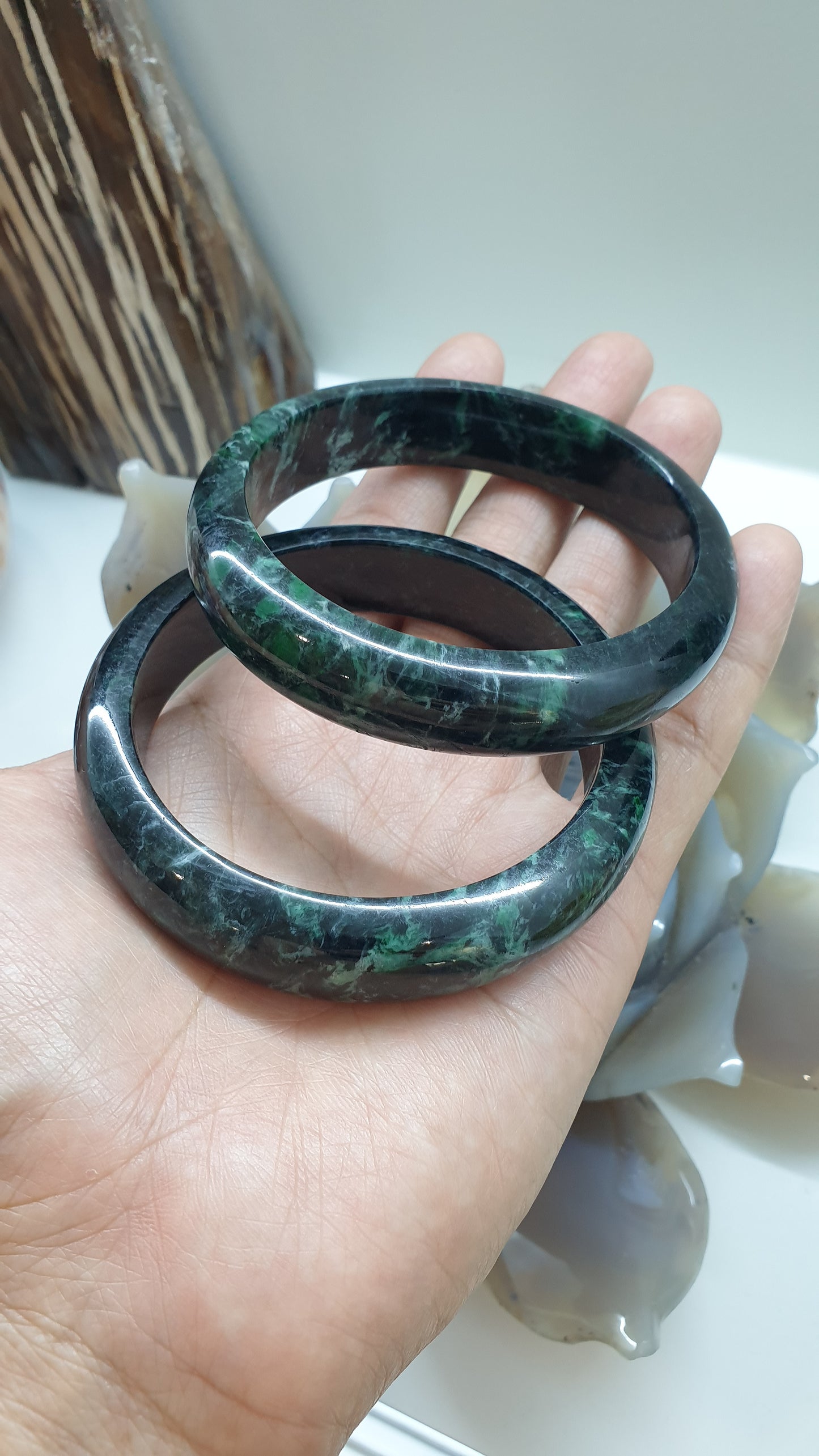 Black Mawsitsit Stone Bangle (Two-toned)(S 64.5) | Type A - Natural Mawsitsit | Rare Collector's Pieces