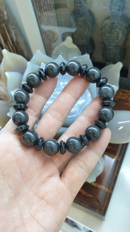 Black Jade Bracelet | Type A Natural Jade | His or Hers Elegant Wrist Accessory