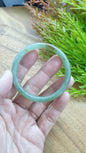 Jade Cylindrical Bangle S54.5 Slim Type A Myanmar Jadeite Natural Blue Green