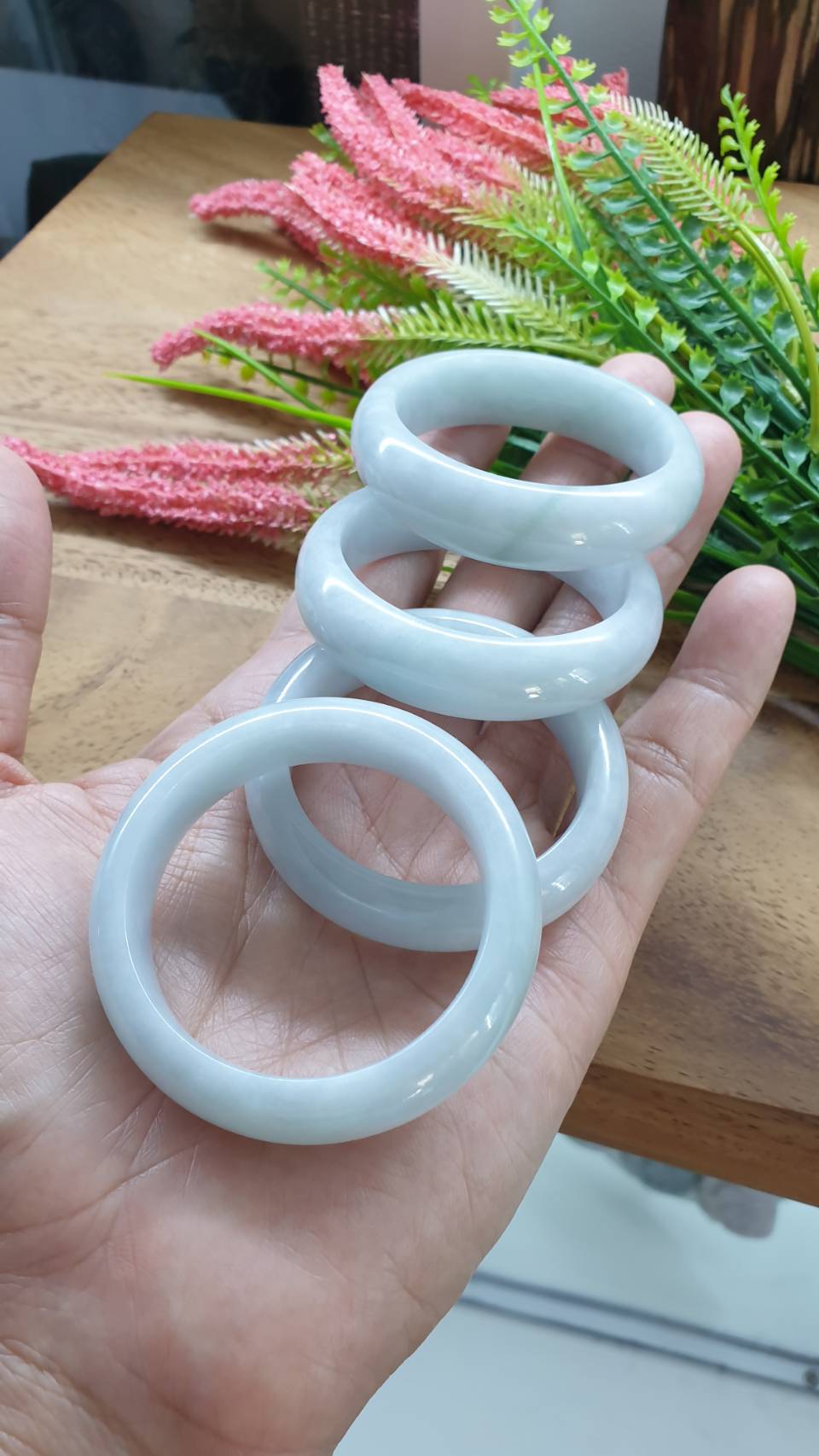 Kiddie Size Lavender Jade Bangle S43 Type A Myanmar Natural Jadeite