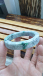 Jade Floral Bangle S58.5 Natural Ash Lavender Fei Cui Myanmar Jadeite
